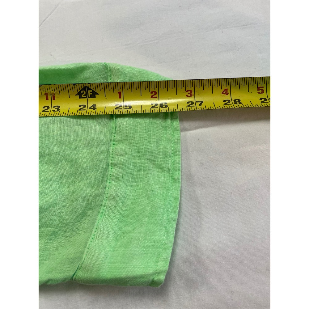 Lilly Pulitzer Sea View Green Linen Button Up Shirt Coastal Resort Preppy XL - Picture 10 of 15